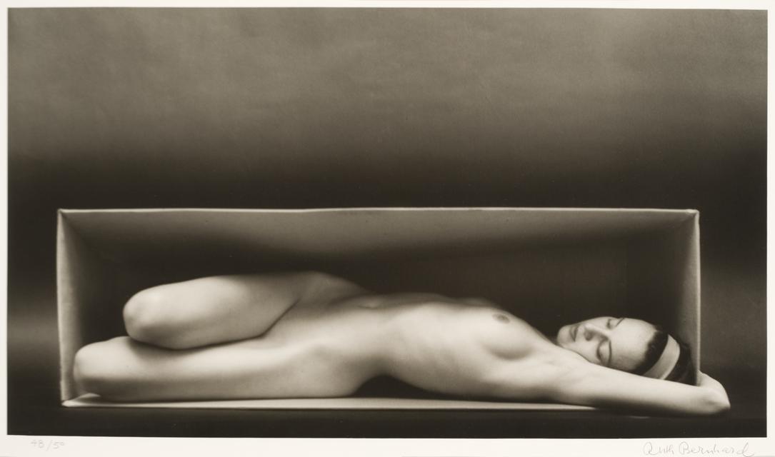 Ruth Bernhard, *In the Box, Horizontal*, 1962 (printed 1992). Gelatin silver print on paper, 18 x 24 inches.