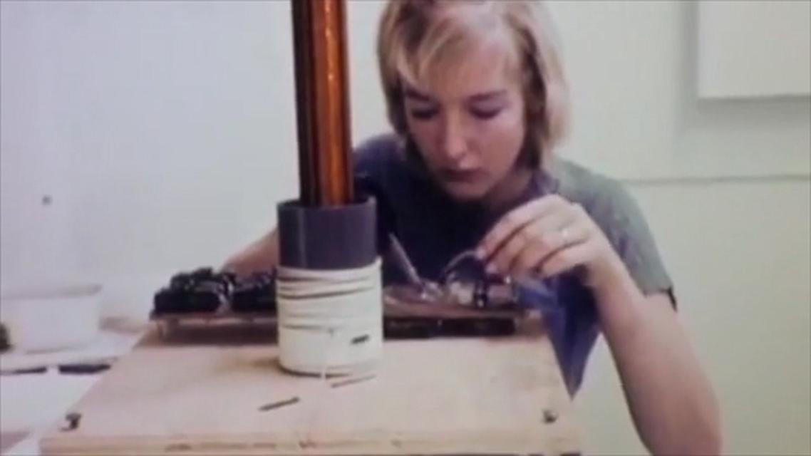 Clip from Andy Eason’s *White Light* video of Mary Corse in her studio, 1969.