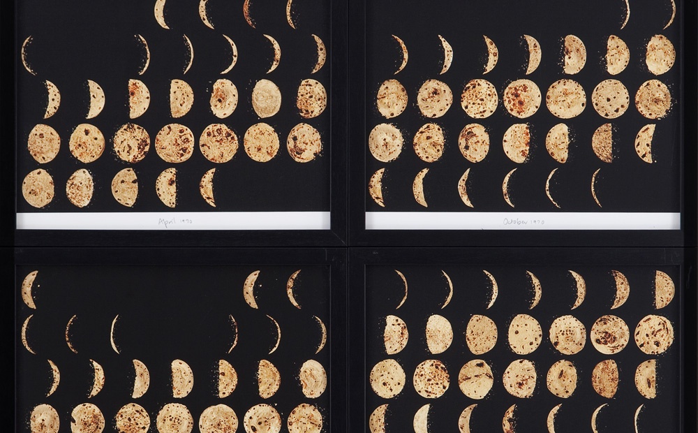prints showing the moon phases in 4 different ways