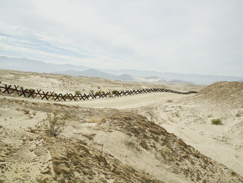 Richard Misrach, *Normandy Wall Near Ocotillo, California*, 2015. Pigment print, 60 x 80 inches. San José Museum of Art. Museum purchase with funds contributed by the Lipman Family Foundation, 2017.11.01.