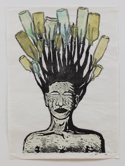 Alison Saar, *Delta Doo*, 2002. Monoprint, woodcut, and chine collé, 33 7/8 x 24 3/8 inches.