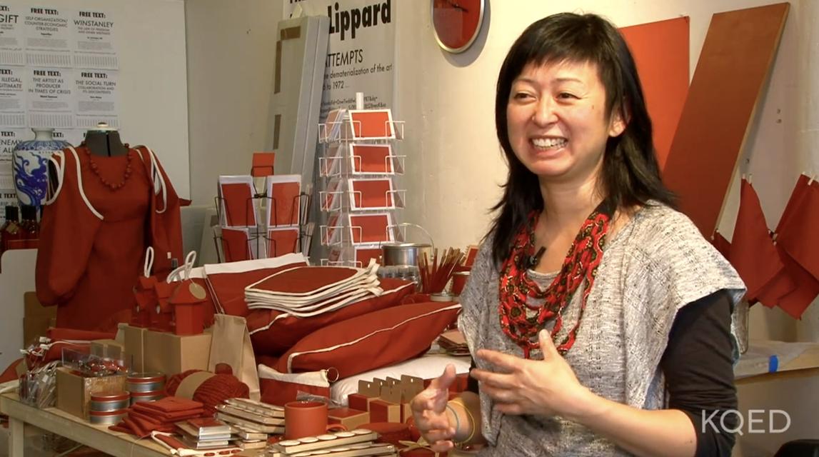 Video clip from “In the Gallery with Stephanie Syjuco,” *75th Anniversary of the Golden Gate Bridge*, *KQED*, San Francisco, 2012.