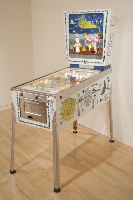 William T. Wiley, *Punball Machine*, 2008. Vintage pinball machine with artist illustrations, 70 x 22 x 52 inches.